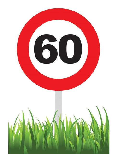 Feestbazaar Verkeersbord 60 jaar tuin 36cm