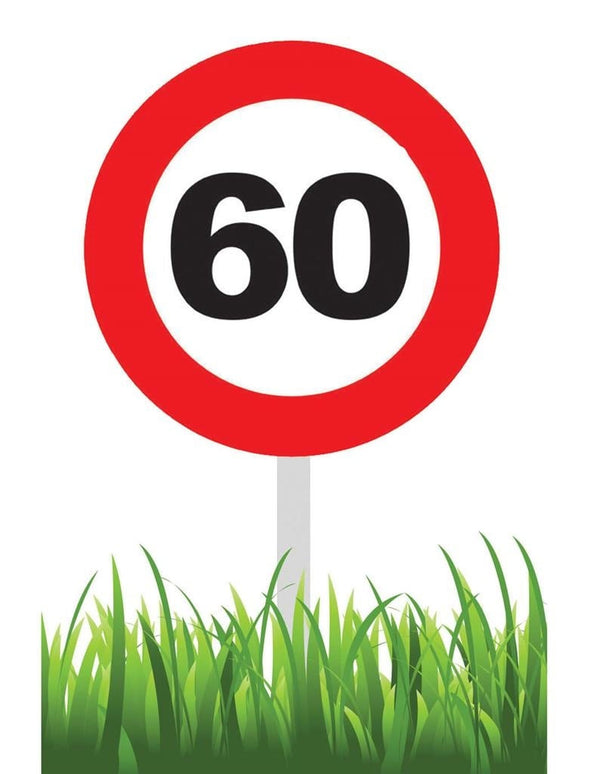 Feestbazaar Verkeersbord 60 jaar tuin 36cm