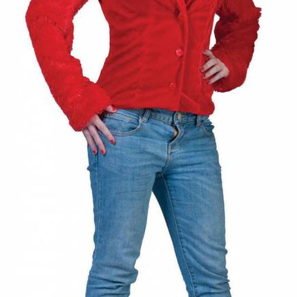 Feestbazaar Vestje fuzzy rood