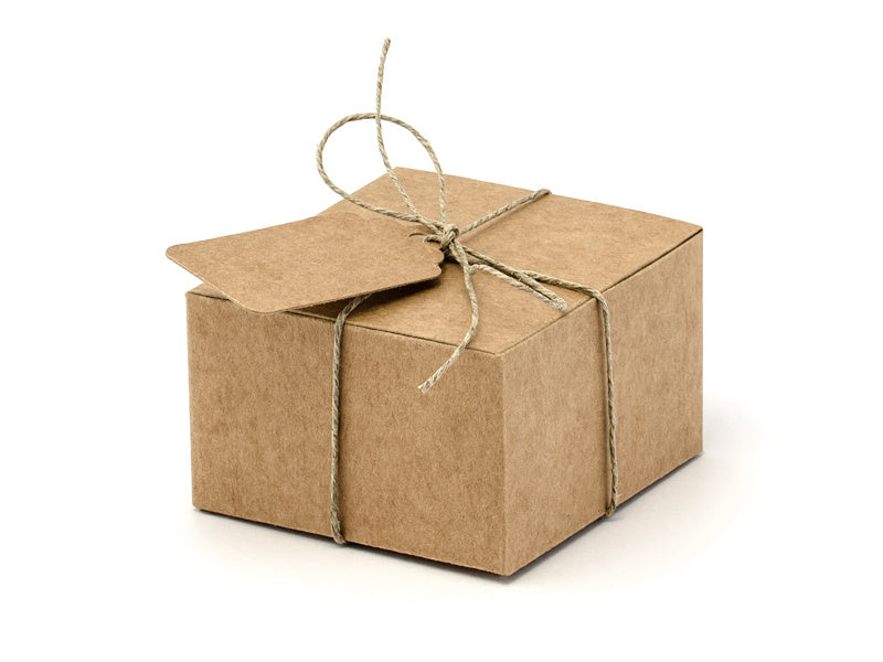 Feestbazaar Vierkante Geschenkdoosjes Kraft (10st)