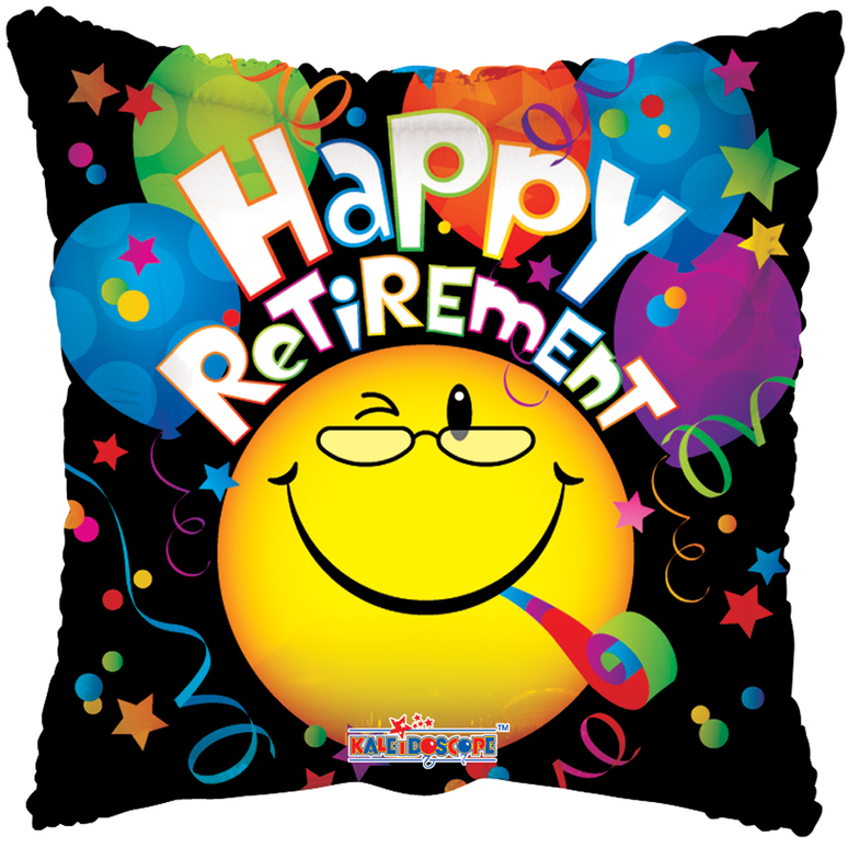 Feestbazaar Vierkante Pensioen Folieballon Happy Retirement (45cm)