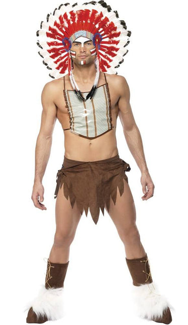 Feestbazaar Village People Indiaan kostuum