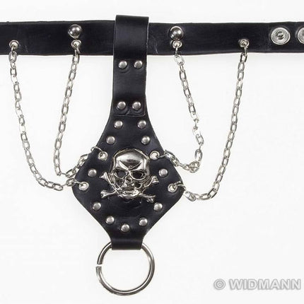 Feestbazaar Vingerhandschoen schedel met ketting