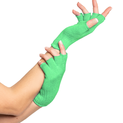 Feestbazaar Vingerloze handschoen fluor groen