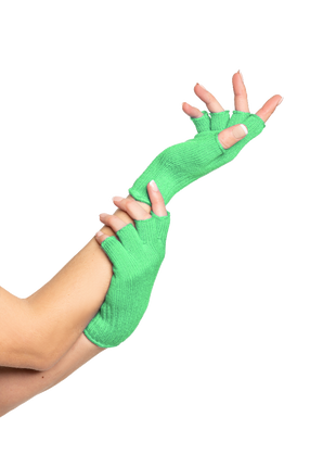 Feestbazaar Vingerloze handschoen fluor groen
