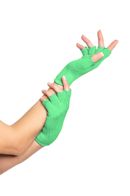 Feestbazaar Vingerloze handschoen fluor groen