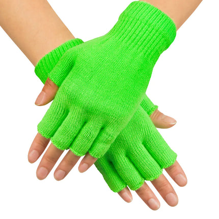 Feestbazaar Vingerloze Handschoen Fluor Groen