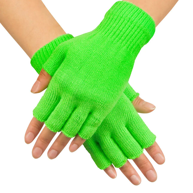 Feestbazaar Vingerloze Handschoen Fluor Groen
