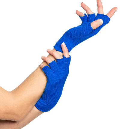 Feestbazaar Vingerloze handschoenen blauw