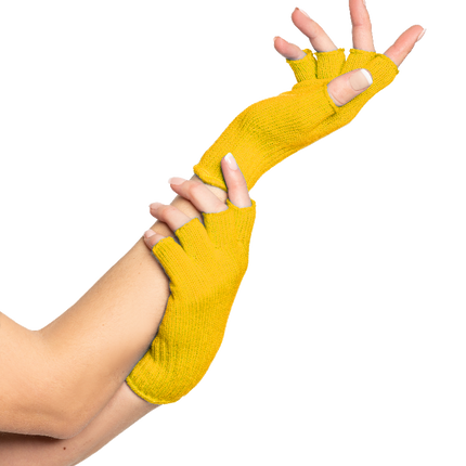 Feestbazaar Vingerloze handschoenen geel