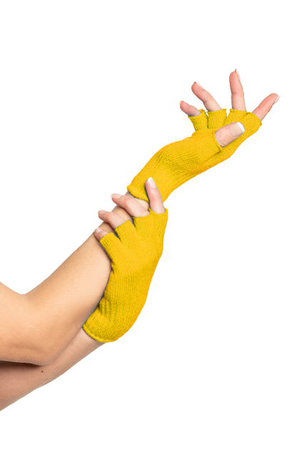 Feestbazaar Vingerloze handschoenen geel