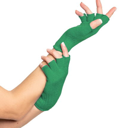 Feestbazaar Vingerloze handschoenen groen