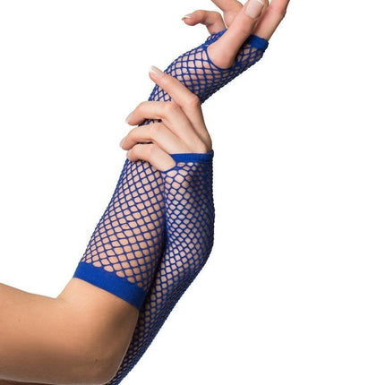 Feestbazaar Vingerloze Handschoenen Lang Visnet Blauw