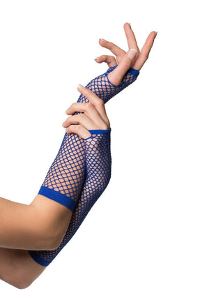 Feestbazaar Vingerloze Handschoenen Lang Visnet Blauw