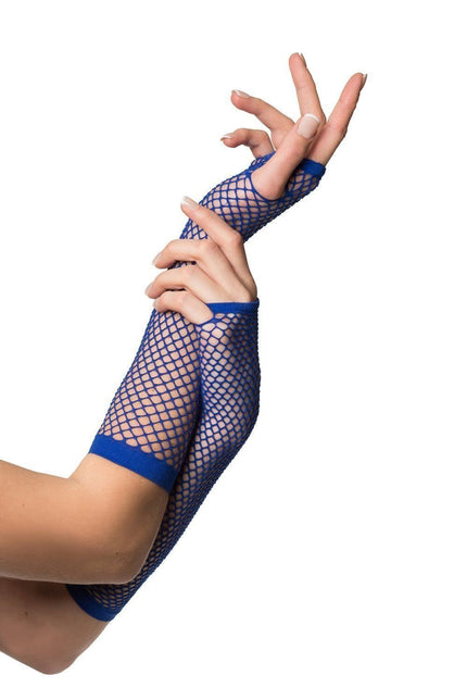 Feestbazaar Vingerloze Handschoenen Lang Visnet Blauw