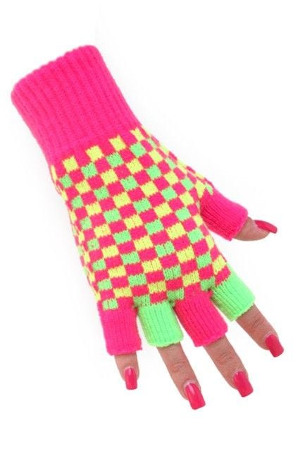 Feestbazaar Vingerloze Handschoenen Neon