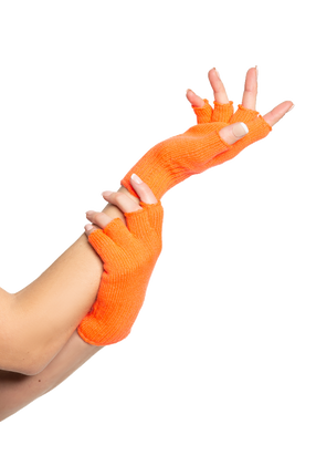 Feestbazaar Vingerloze handschoenen oranje