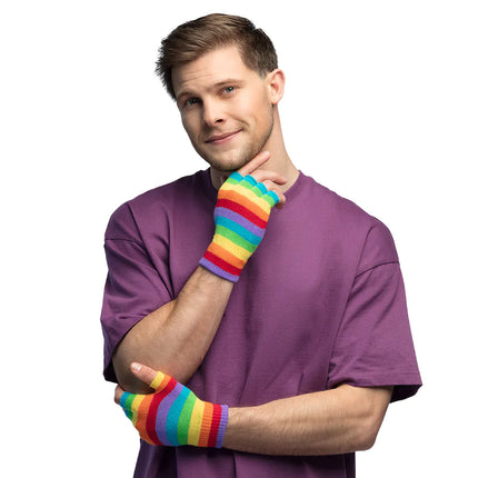 Feestbazaar Vingerloze Handschoenen Regenboog