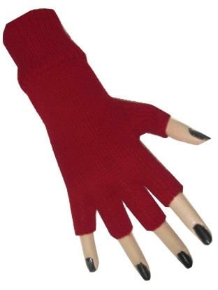 Feestbazaar Vingerloze handschoenen rood