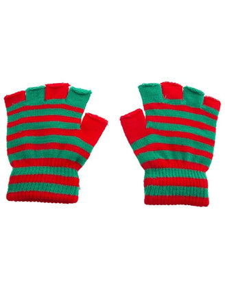 Feestbazaar Vingerloze Handschoenen Rood/Groen