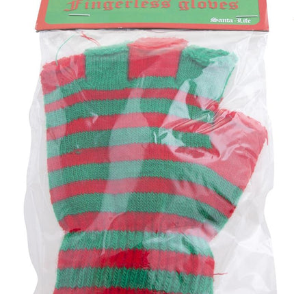 Feestbazaar Vingerloze Handschoenen Rood/Groen