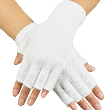 Feestbazaar Vingerloze handschoenen wit