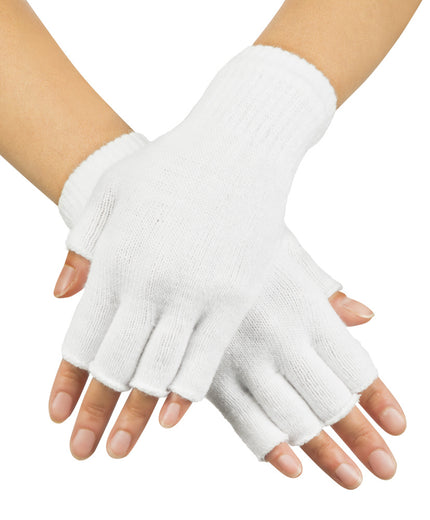 Feestbazaar Vingerloze handschoenen wit