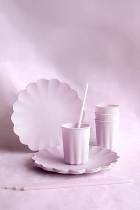 Feestbazaar Violet Kunststof Borden Kartelrand 22cm (4st)