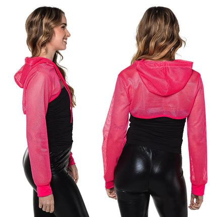 Feestbazaar Visnet Bolero Neon Roze