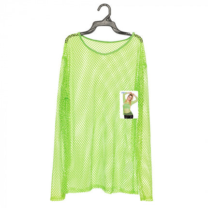 Feestbazaar Visnet shirt groen neon