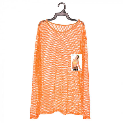Feestbazaar Visnet shirt neon oranje