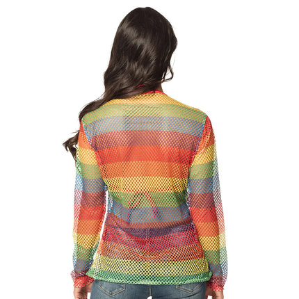 Feestbazaar Visnet Shirt Regenboog Unisex
