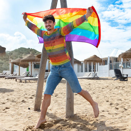 Feestbazaar Visnet Shirt Regenboog Unisex