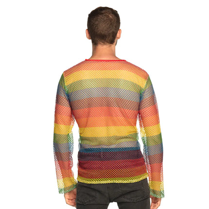 Feestbazaar Visnet Shirt Regenboog Unisex