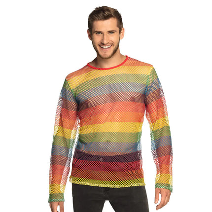 Feestbazaar Visnet Shirt Regenboog Unisex
