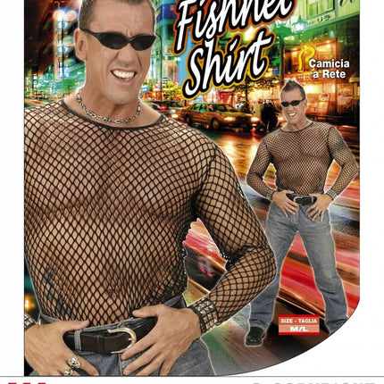 Feestbazaar Visnet shirt zwart