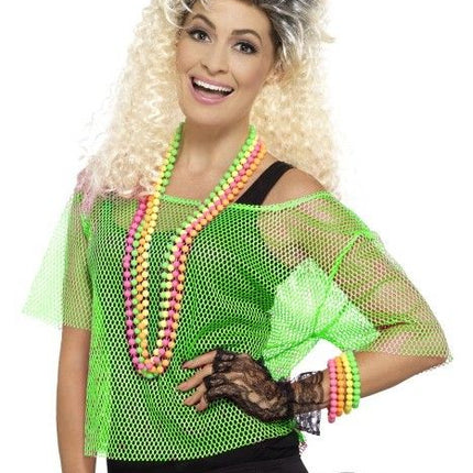 Feestbazaar Visnet top neon groen
