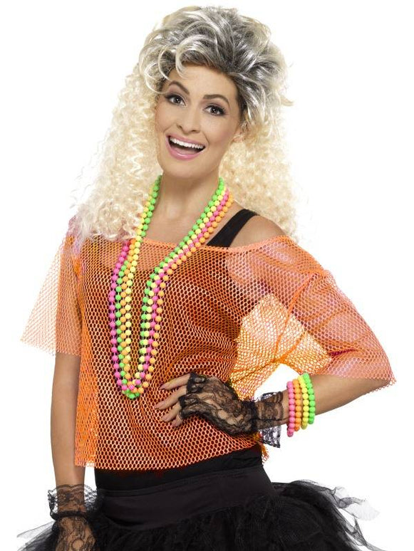 Feestbazaar Visnet top neon oranje