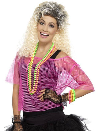 Feestbazaar Visnet top neon roze
