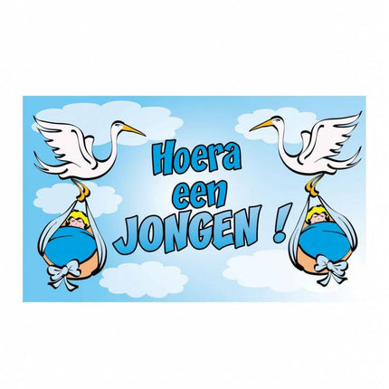 Feestbazaar Vlag 90x150cm 'hoera een jongen'