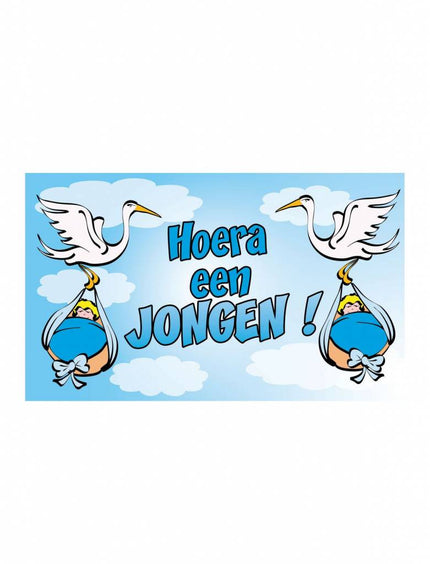 Feestbazaar Vlag 90x150cm 'hoera een jongen'
