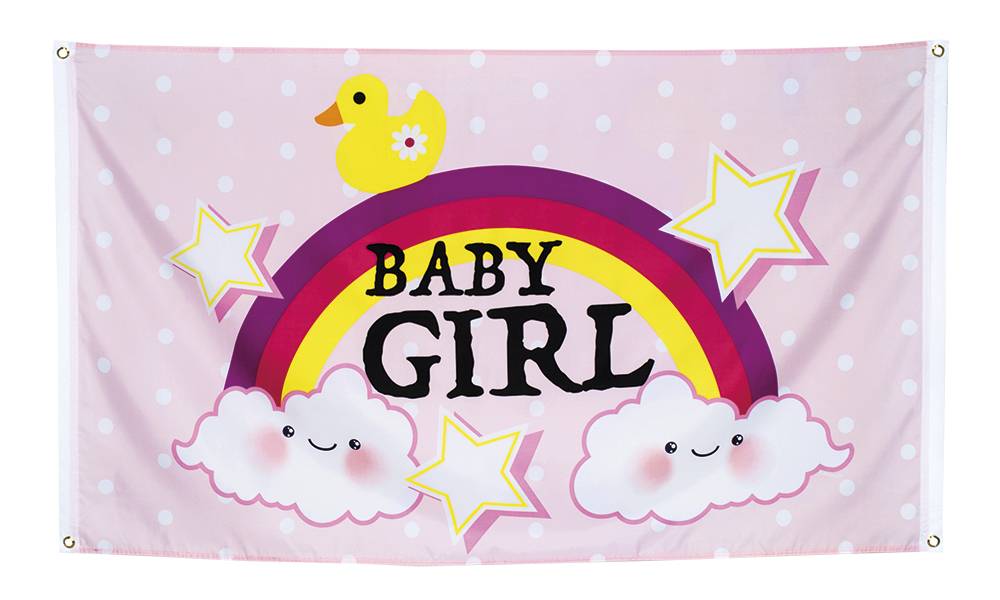 Feestbazaar Vlag Baby Girl 90x150cm
