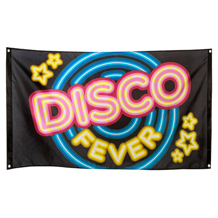 Feestbazaar Vlag Disco Fever Neon - 150x90 cm