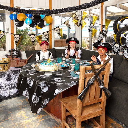 Feestbazaar Vlag Piraten Schedel Zwart (90x150cm)