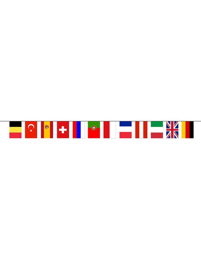 Feestbazaar Vlaggenlijn 12 Europese Landen (5m)
