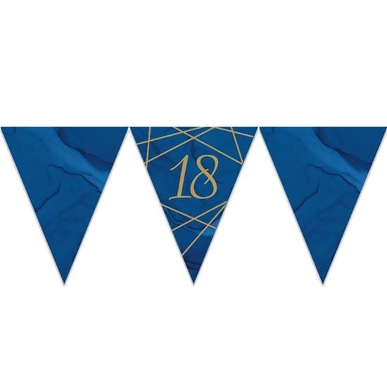 Feestbazaar Vlaggenlijn 18 Jaar Navy/Goud - 3,7m