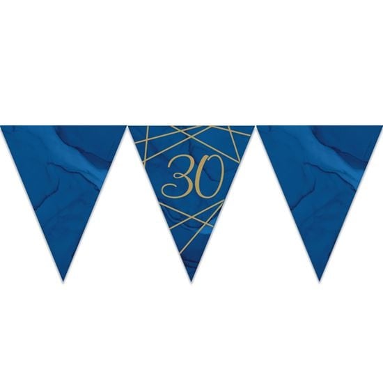 Feestbazaar Vlaggenlijn 30 jaar Navy/Goud - 3,7m