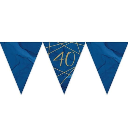 Feestbazaar Vlaggenlijn 40 jaar Navy/Goud (3,7m)