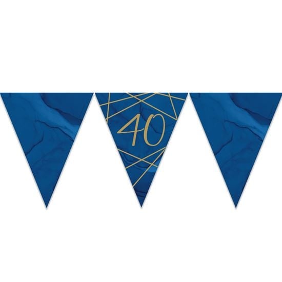 Feestbazaar Vlaggenlijn 40 jaar Navy/Goud (3,7m)