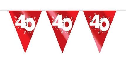 Feestbazaar Vlaggenlijn 40 Jaar Robijn Rood - 10 Meter
